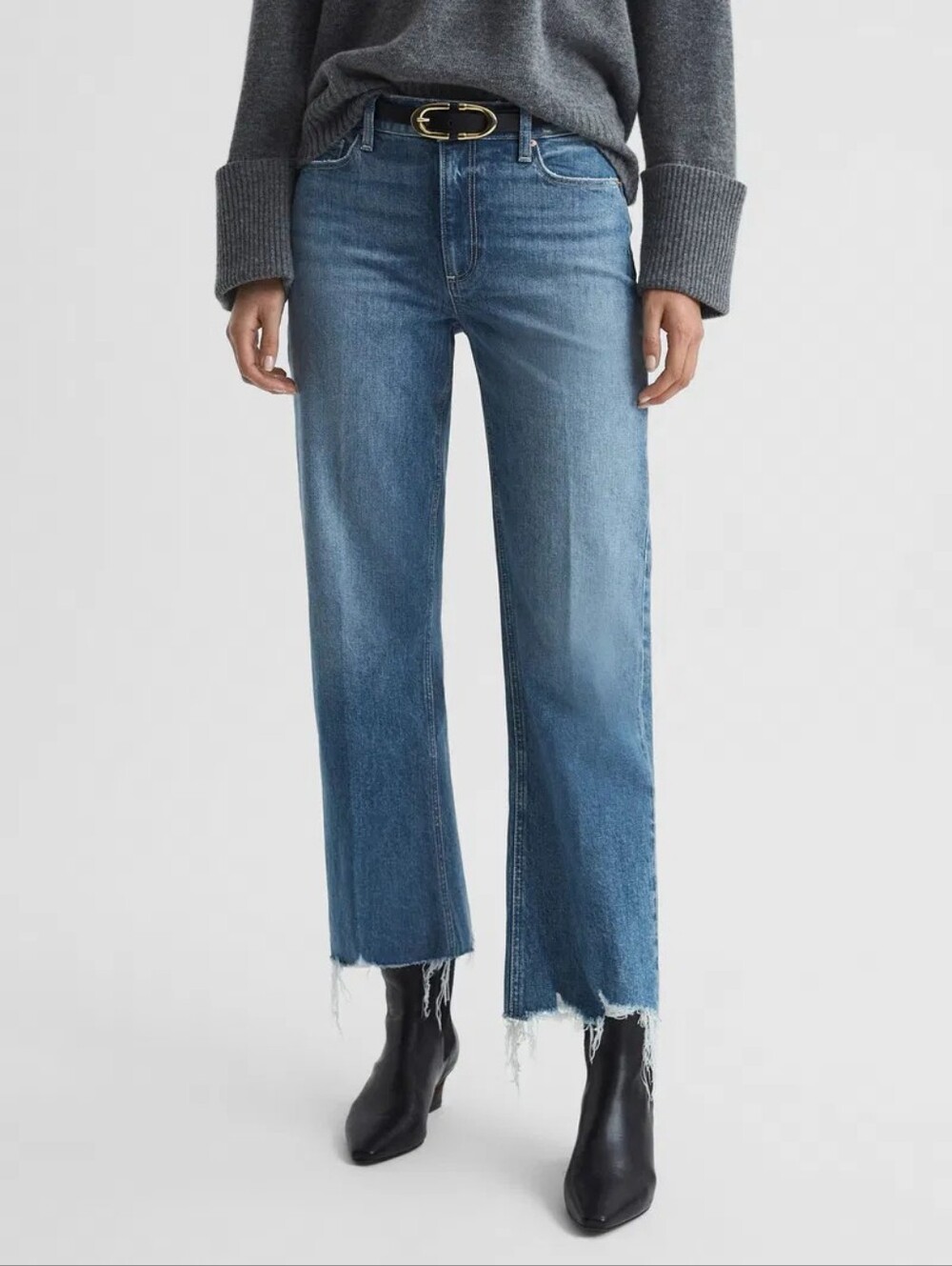 PAIGE Leenah Ankle Jean - Charming Distressed Allegro Hem - EUC